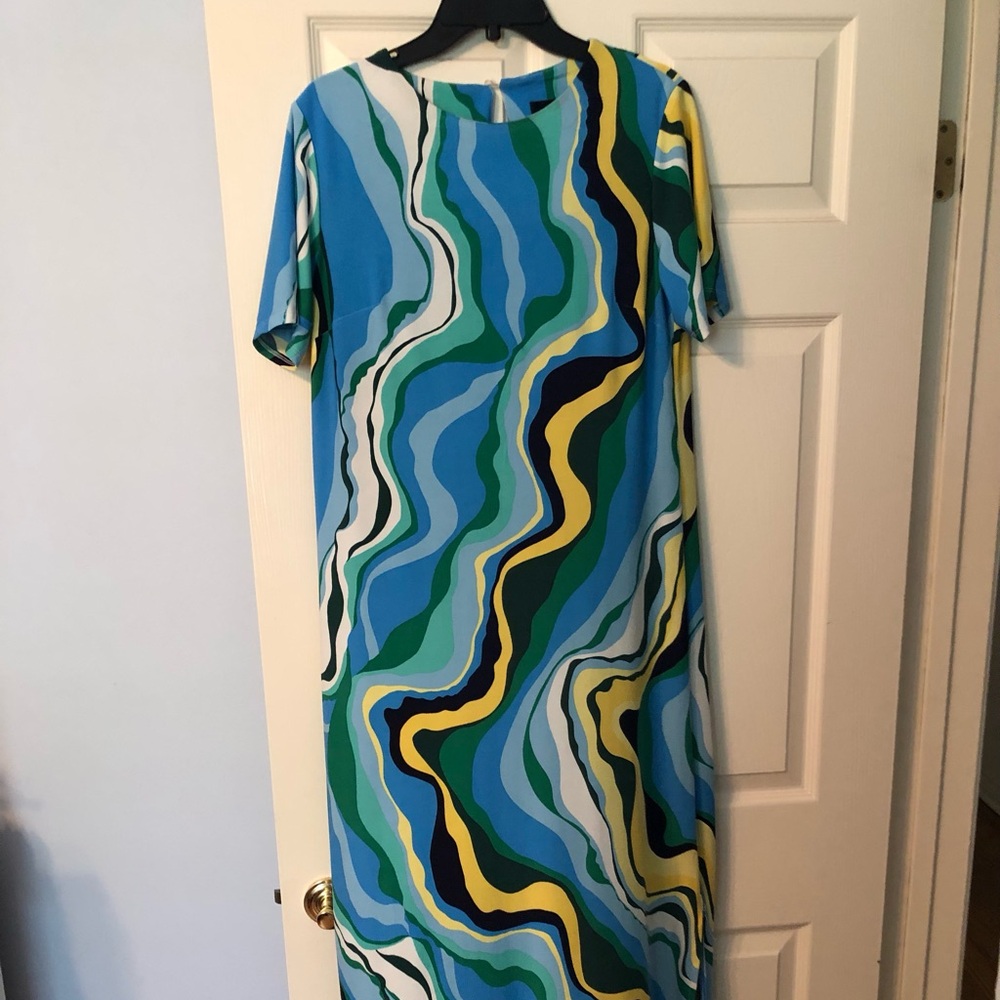 Donna Morgan Multicolor Wave Pattern Dress - Picture 4 of 8